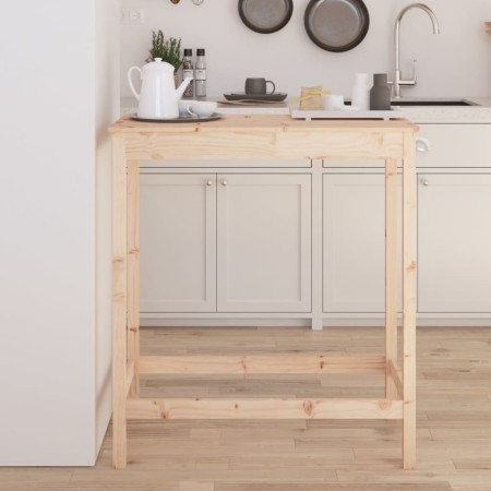 Mesa alta de bar madera maciza de pino 100x50x110 cm