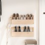 Estantes para zapatos de pared 2 uds madera de pino 59x9x23 cm