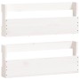 Estantes de zapatos de pared 2 uds madera pino blanco 59x9x23cm