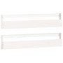 Estantes zapatos de pared 2 uds madera pino blanco 110x9x23cm