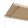 Toldo retráctil automático amarillo y blanco 450x350 cm