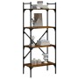 Librería de 4 estantes madera roble ahumado 56x31,5x138,5 cm