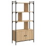 Librería con puertas roble Sonoma 76,5x30x154,5 cm madera de