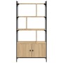 Librería con puertas roble Sonoma 76,5x30x154,5 cm madera de
