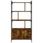 Estantería con puertas madera roble ahumado 76,5x30x154,5 cm