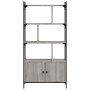 Estantería con puertas madera gris Sonoma 76,5x30x154,5 cm en Librerías y estanterías | Comprar online en Foro24