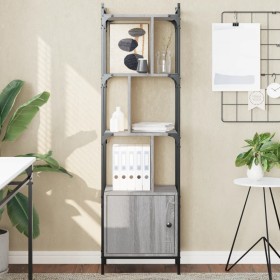 Estantería con puerta madera gris Sonoma 44,5x30x154,5 cm Estantería con puerta madera gris Sonoma 44,5x30x154,5 cm