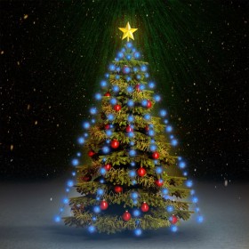 Red de luces de árbol de Navidad 150 LEDs azul 150 cm
