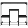 Mesa consola de madera de ingeniería negra 89,5x28x76 cm
