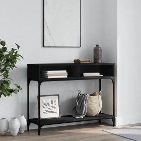 Mesa consola madera de ingeniería negra 100x30,5x75 cm Mesa consola madera de ingeniería negra 100x30,5x75 cm