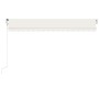 Toldo automático con LED sensor de viento crema 450x350 cm