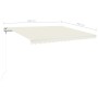 Toldo automático con LED sensor de viento crema 450x350 cm