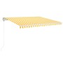 Toldo automático LED sensor de viento amarillo blanco 450x350cm