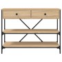 Mesa consola cajones estantes madera de ingeniería roble Sonoma