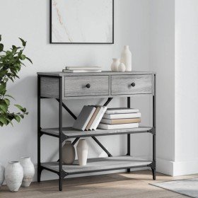Mesa consola madera de ingeniería gris Sonoma 75x34,5x75 cm Mesa consola madera de ingeniería gris Sonoma 75x34,5x75 cm