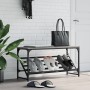 Mueble zapatero madera de ingeniería gris Sonoma 90x30x45 cm