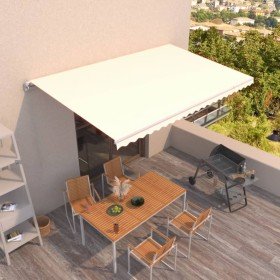 Toldo retráctil manual crema 500x350 cm Toldo retráctil manual crema 500x350 cm