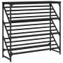 Mueble zapatero de madera de ingeniería negro 90x30x85 cm