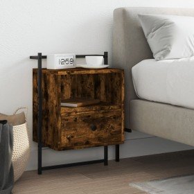 Mesita de noche de pared roble ahumado 40x30x61 cm Mesita de noche de pared roble ahumado 40x30x61 cm
