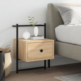 Mesita de noche de pared roble Sonoma 35x30x51 cm Mesita de noche de pared roble Sonoma 35x30x51 cm