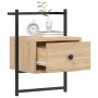 Mesita de noche de pared roble Sonoma 35x30x51 cm