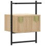 Mesita de noche de pared roble Sonoma 35x30x51 cm