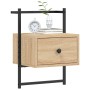 Mesitas de noche de pared 2 uds roble Sonoma 35x30x51 cm