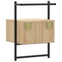 Mesitas de noche de pared 2 uds roble Sonoma 35x30x51 cm
