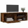 Mueble de TV madera de ingeniería roble ahumado 120x34x37 cm en Muebles TV | Comprar online en Foro24