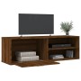 Mueble de TV madera de ingeniería marrón roble 120x34x37 cm en Muebles TV | Comprar online en Foro24