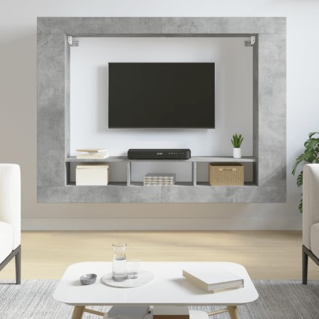 Mueble para TV madera de ingeniería gris hormigón 152x22x113 cm en Muebles TV | Comprar online en Foro24