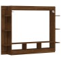 Mueble para TV madera de ingeniería roble marrón 152x22x113 cm