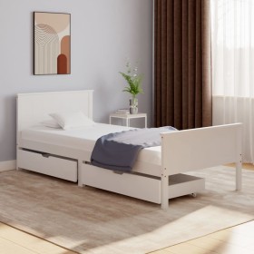 Estructura de cama con 2 cajones madera de pino bl