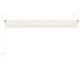 Toldo automático con LED sensor de viento crema 500x350 cm