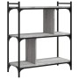Librería 3 estantes madera ingeniería gris Sonoma 76x32x88 cm en Librerías y estanterías | Comprar online en Foro24