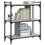 Librería 3 estantes madera ingeniería gris Sonoma 76x32x88 cm en Librerías y estanterías | Comprar online en Foro24