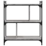 Librería 3 estantes madera ingeniería gris Sonoma 76x32x88 cm en Librerías y estanterías | Comprar online en Foro24