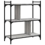 Librería 3 estantes madera ingeniería gris Sonoma 76x32x88 cm en Librerías y estanterías | Comprar online en Foro24