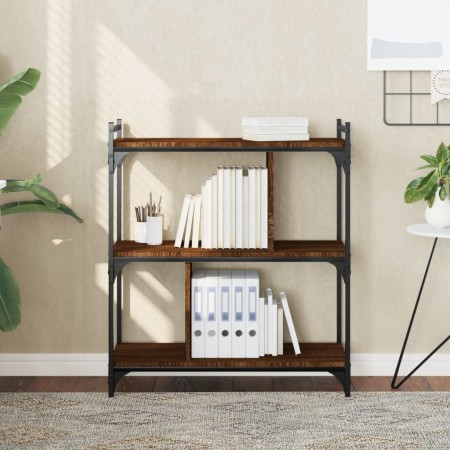 Librería 3 estantes madera ingeniería marrón roble 76x32x88 cm en Librerías y estanterías | Comprar online en Foro24