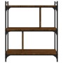 Librería 3 estantes madera ingeniería marrón roble 76x32x88 cm en Librerías y estanterías | Comprar online en Foro24