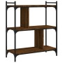 Librería 3 estantes madera ingeniería marrón roble 76x32x88 cm en Librerías y estanterías | Comprar online en Foro24