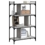 Librería 4 estantes madera ingeniería gris Sonoma 76x32x123 cm en Librerías y estanterías | Comprar online en Foro24