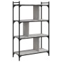 Librería 4 estantes madera ingeniería gris Sonoma 76x32x123 cm en Librerías y estanterías | Comprar online en Foro24