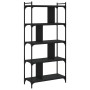 Librería de 5 estantes madera de ingeniería negro 76x32x158 cm