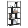 Librería de 5 estantes madera de ingeniería negro 76x32x158 cm
