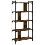 Librería 5 estantes madera ingeniería roble ahumado 76x32x158cm en Librerías y estanterías | Comprar online en Foro24
