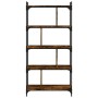 Librería 5 estantes madera ingeniería roble ahumado 76x32x158cm en Librerías y estanterías | Comprar online en Foro24