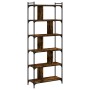 Librería 6 estantes madera ingeniería roble ahumado 76x32x192cm en Librerías y estanterías | Comprar online en Foro24
