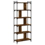 Librería 6 estantes madera ingeniería roble ahumado 76x32x192cm en Librerías y estanterías | Comprar online en Foro24