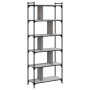 Librería 6 estantes madera ingeniería gris Sonoma 76x32x192 cm en Librerías y estanterías | Comprar online en Foro24